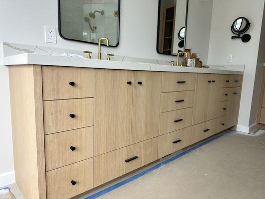 White oak vanity