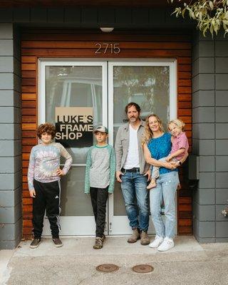 Luke and his family outside the Ash location