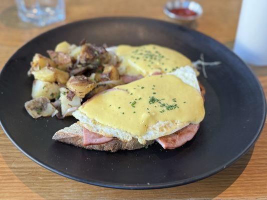 Eggs Bernardo!  Great hollandaise. Love the rosemary bread that replaces English muffins. Potatoes delicious