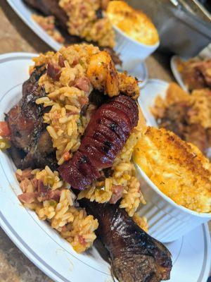 Jambalaya Stuffed Smoked Turkey Leg