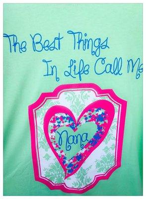 Grandmothers shirts can be made with any name you like. Assorted colors are available, sizes Small to 3x.