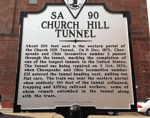 Church Hill Tunnel Historical Marker