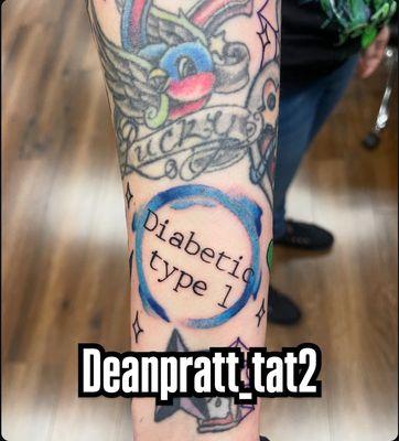 Diabetic awareness tattoo done by Dean pratt