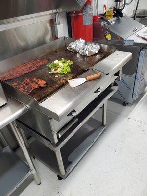 Fajitas on the grill