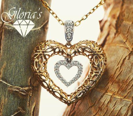 diamond heart necklace