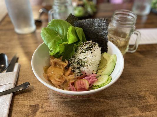 Base bowl with hot-smoked salmon