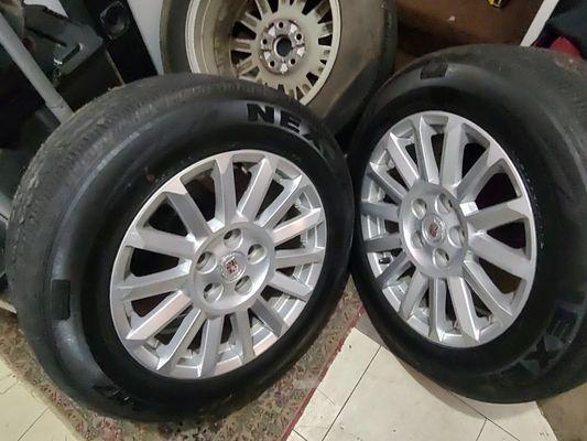 I have a set of alloy Cadillac rims and tires  size 17  in great shape trying to  sale the set