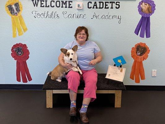 Foothills Canine Academy w puppy Dixie and Owner