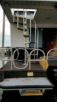 Our new spiral staircase to make it easier and less intimidating to go up on our top deck.