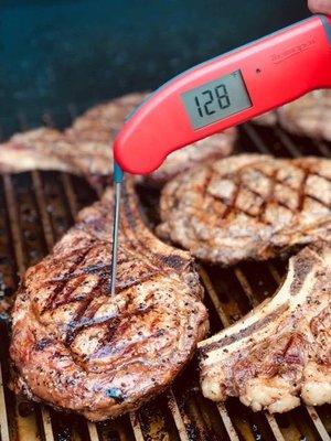 ThermoWorks Thermapen Temping a Pork Chop