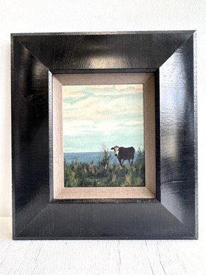 Cow by the water canvas