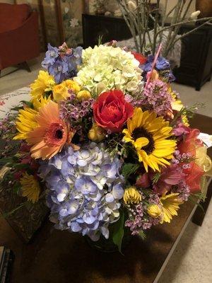 Birthday floral arrangement by Country Barn Florist, Cape May Court House, NJ