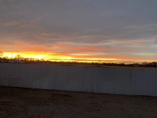 The beautiful sunset from our RV spot