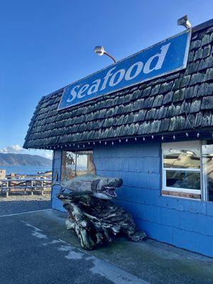 Outside of restaurant, located in a harbor