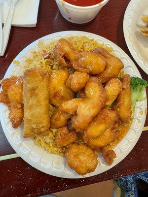 Honey chicken combo plate