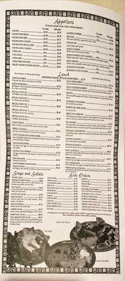 Menu - Appetizers, Lunch, soup and Salad, side Orders