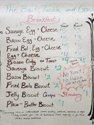 Breakfast Menu