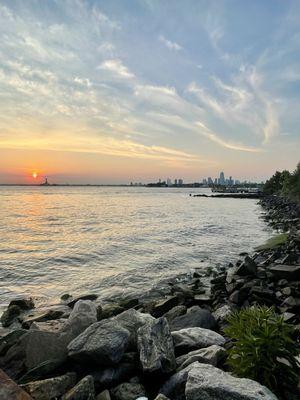 Sunset views from the outdoor seating area