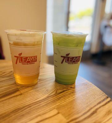 Sea Cream Jasmine Tea and Mung Bean Milk Tea