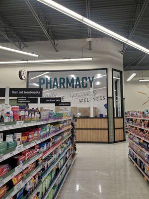 Pharmacy is huge with 2 check outs and 3 pleasant, helpful pharmacists.  So Glad I switched from Walgreens after Rite-Aid!  11/1/2024