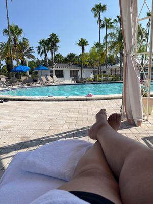 View of pool from the rented cabana.