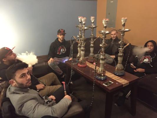 Customers enjoying some delicious hookah!