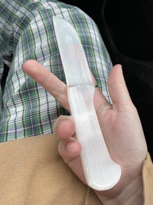 not sharp selenite knife I think is super rad