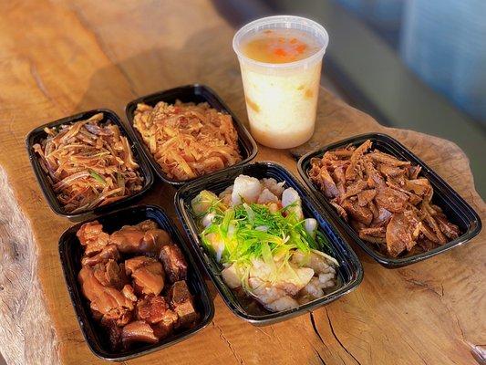 COVID DELIVERY: Sweet Potato Jook ($2.50), Beef+Pork Tongue ($9.99), Halibut ($12.99), Pig's Feet ($7.99), Pig Ears ($8.99), Tripe ($8.99)