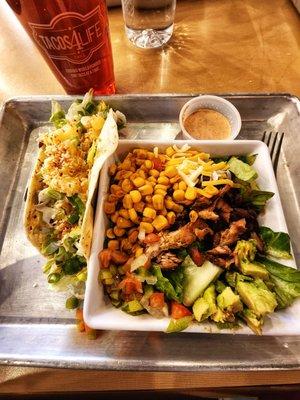 Mexican Cobb Salad and Hawaiian Shrinp Taco Combo