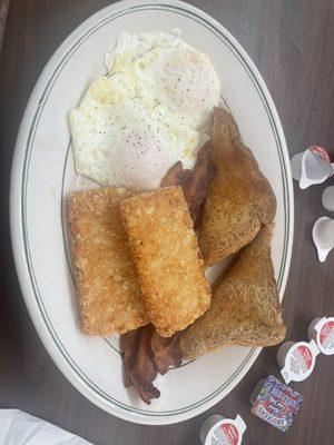 2egg breakfast with hash brown patties