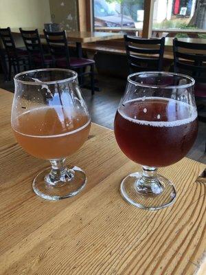 Raspberry and plumb sour ales.