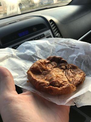 Why would they serve this??  It is supposed to be plain croissant.  Did they step on it before giving it me?