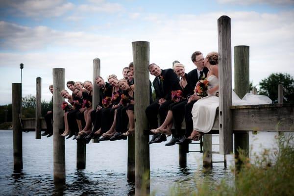 Wedding Party on SLCC's dock on Spring Lake