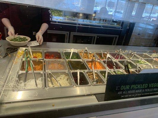 Extensive salad options