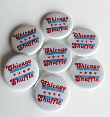 Design pinback buttons for your club or group, like these buttons for the Chicago table shuffleboard league.