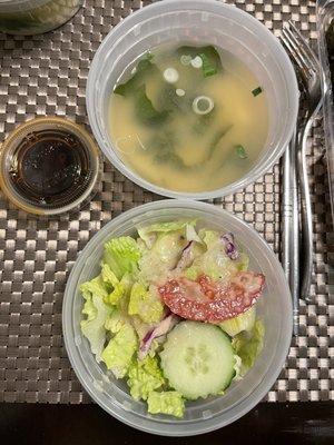 Miso soup and Side House Salad