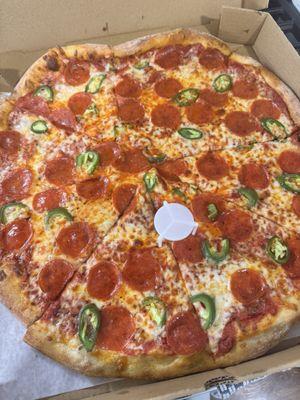 Pepperoni and Jalapeos W/ Mikes Hot Honey