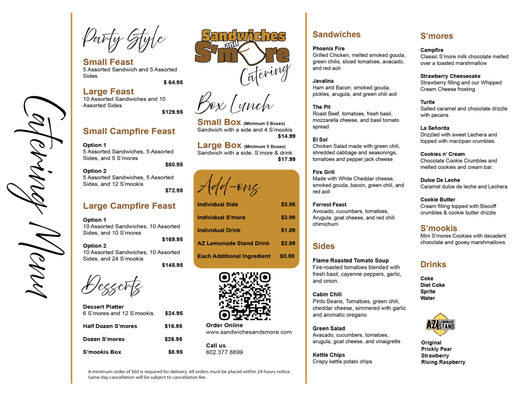 Catering and Food Menu