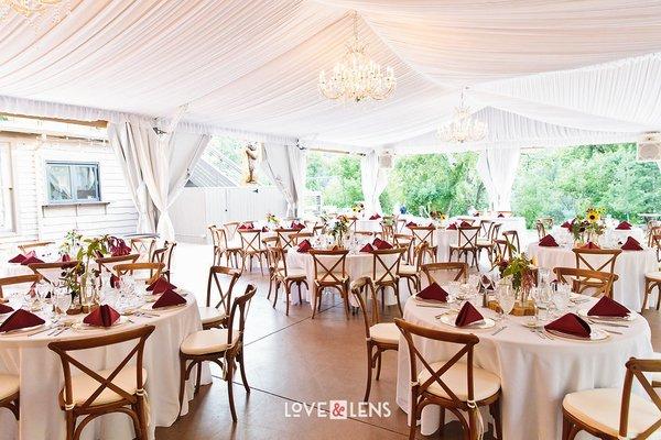 The tented pavilion makes a great outdoor-yet-indoor vibe at Boulder Creek by Wedgewood Weddings