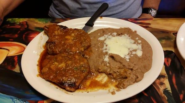 Pork chops &refritos