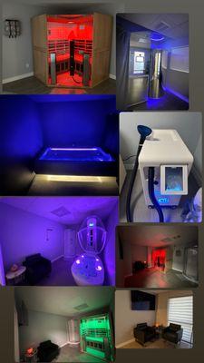 Infrared Sauna, Localized And Full Body Cryotherapy, Cocoon Hydration Pod, Zero Gravity Dry Float Bed