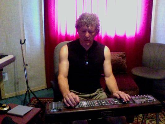 Recording Pedal Steel Tracks.