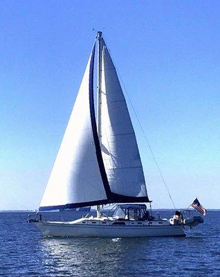 Island Girl underway on Chesapeake Bay day sail.