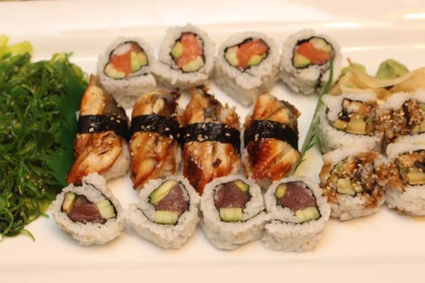 Market Basket sushi and seaweed salad