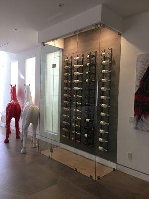 Wine room with beautiful clear glass