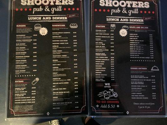 Menu updated