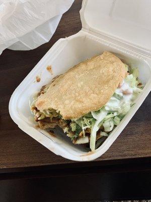 Gordita, much different than the gorditas Taco Bell has and much better too!!! Five stars!