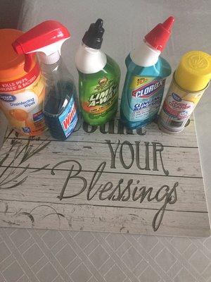 Here are some of the products that I use to clean