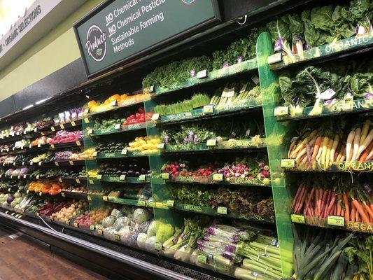 Organic produce section.