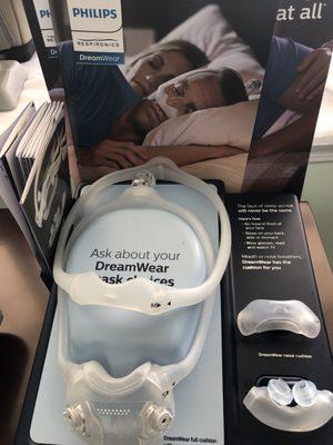 We have Dreamwear Nasal cushion and pillow mask and the NEW full face mask.